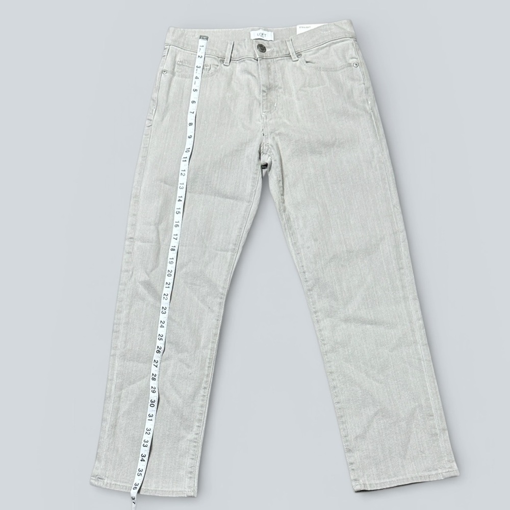 NWT LOFT Gray Straight Mid-Rise Jeans - Picture 7 of 9